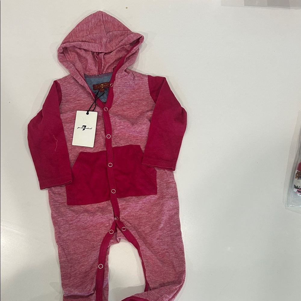 7 For All Mankind Pink and Red Kids One Piece